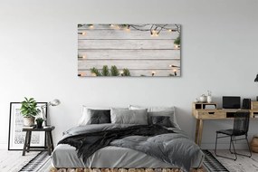 Zdjęcie na płótnie Gałązki, Lampki i Drewno