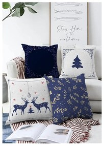 Poszewki na poduszki ze świątecznym motywem zestaw 4 szt. 43x43 cm Blue Christmas – Mila Home
