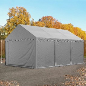 TOOLPORT 3x6m Namiot magazynowy, plandeka PVC, szary - (2332)