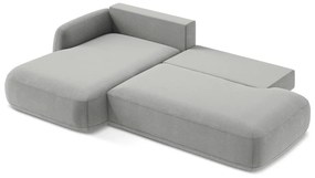 Jasnoszary rozkładany narożnik (lewostronny/z szezlongiem) Hale – Makamii