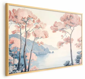 Plakat Ocean i drzewa 30x21 cm z ramą złotą bez marginesu ARTGEIST B