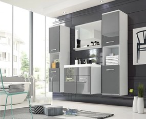 MINIO go for it, Meble łazienkowe MONTANA XL w kolorze biały/szary połysk