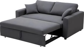 Kanapa 3-osobowa INIZOR z tkaniny, rozkładana – kolor antracytowy