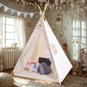 Jurhan Namiot tipi JULIUS, 120x120x160cm, biała/szara