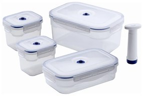 Zestaw 4 pojemników próżniowych na żywność z pompką Compactor Food Saver