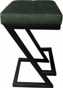 Hoker ZETA krzesło barowe Loft podstawa metalowa : Kolor Stelaża - Czarny , Kolor tkaniny - EKO-SKÓRA - 6D, Typ tkaniny - Eko-skóra