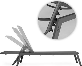 Leżak ogrodowy regulowany Alvero z siatki, kolor szary