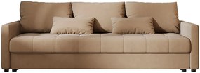 Jasnobrązowa welurowa sofa tapicerowana T6-F69