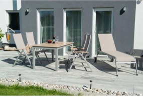 Doppler EXPERT WOOD - ogrodowy rozkładany aluminiowy stół 150/210 x 90 x 75 cm - Towar z drobną wadą (N593)