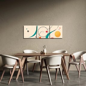 Obraz - Minimalistyczna kolorowa ilustracja (z zegarem) (90x30 cm)