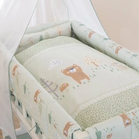 Jasnozielona bawełniana pościel dziecięca do łóżeczka 80x80 cm Woodland Buddies – Roba