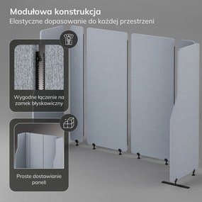 Ścianka działowa akustyczna Sadie, kolor Moon Dust, rozmiar 280/145 cm