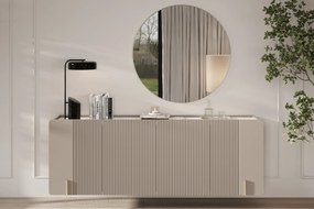 Komoda Malmi 200 cm wisząca - kaszmir / crema bianca / złoty