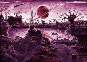Obraz na szkle - Zaczarowana wioska (70x50 cm)