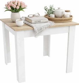 Klasyczny kwadratowy stół dąb sonoma + biały W3-E16