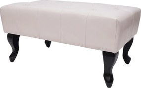 Otomana Oxford z imitacji skóry,  kremowo-biały