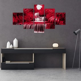 Obraz - Indonezyjskie wodospady w kolorze czerwonym (125x70 cm)