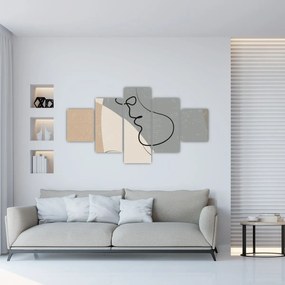 Obraz - Line art dwie twarze (125x70 cm)