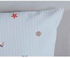 Biało-niebieska bawełniana pościel jednoosobowa 140x200 cm Yachtclub – Good Morning