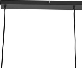 Designerska lampa wisząca czarna z tęczowym szkłem prostokątna 3-źródła światła - Mallon