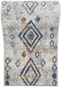 Szary chodnik dywanowy w kolorowe romby E5-E51