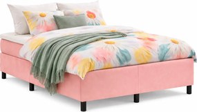 Tapicerowane różowe łóżko z materacem 120x190 F5-M47