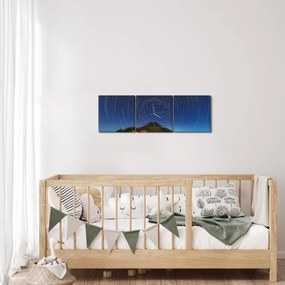 Obraz obracających się gwiazd (z zegarem) (90x30 cm)