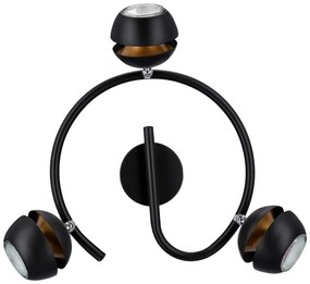 Lampa sufitowa w czarno-złotym kolorze z metalowym kloszem 38x38 cm Boni – Candellux Lighting