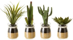 Sztuczne rośliny zestaw 4 szt. (wysokość 18 cm) Cactus – Casa Selección