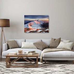 Obraz na szkle - Zimowa panorama górska II. (70x50 cm)
