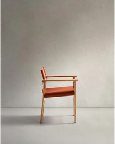 Koniakowe krzesło z litego drewna jesionowego z podłokietnikami Jan – Kave Home