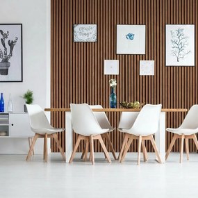 Drewniany panel akustyczny, 2400 x 600 mm, B2BP010, złoty teak