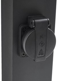 Zewnetrzna Nowoczesna lampa podłogowa zewnętrzna czarna 65 cm z gniazdem IP44 - Baleno Nowoczesny Oswietlenie zewnetrzne