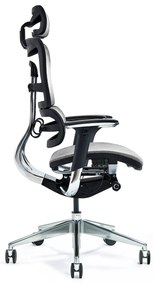 Wysokiej klasy fotel biurowy ergonomiczny ERGO 800-M, tapicerowany tkaniną mesh o jodełkowym splocie, kolory czarny, granatowy, szary. Fotel jest wyposażony w nowoczesne funkcje.