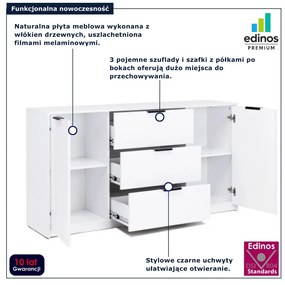 Biała nowoczesna komoda do przechowywania połysk M4-F34