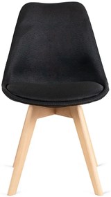 Czarne drewniane krzesło w stylu skandynawskim - Konax