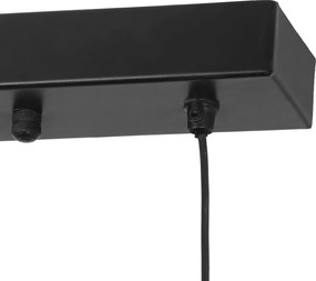 Lampa wisząca Japandi czarna z brązowym sznurem 4-źródła światła - Smilla