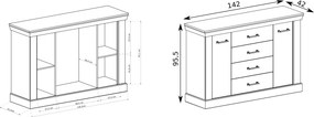Komoda DESIO 142 cm do Salonu Sypialni Dąb