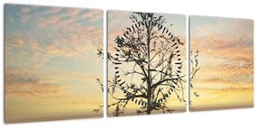 Obraz - Drzewo na pustyni (z zegarem) (90x30 cm)