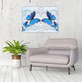 Obraz - Niebieskie motyle (70x50 cm)