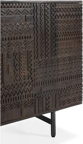 Ciemnobrązowa komoda z litego drewna mango 160x75x40 cm Kalai – MOME