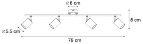 Nowoczesna lampa sufitowa złota z LED 4-światła - Mark Nowoczesny Oswietlenie wewnetrzne