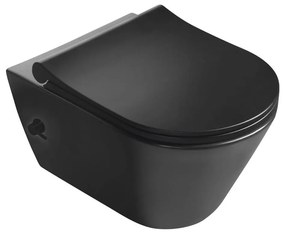 Sapho - Wisząca miska WC z bidetową słuchawką ceramika/matowa czerń