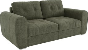 Kanapa 3-osobowa rozkładana typu express z zielonej tkaniny - Miejsce do spania 140 cm - Materac 14 cm - BOLIPO