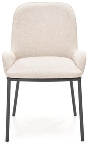 Krzesło beżowe, nowoczesne, K481 wygodne, czarny stelaż, elegancki design