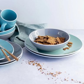 Mäser Zestaw naczyń stołowych 24 szt. ELISSA – zielony połysk