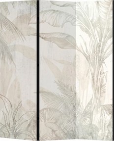 Parawan pokojowy 3-częściowy 135x172 Dwustronny dekoracyjny boho elegancki Beżowy Tropikalny Szkicownik