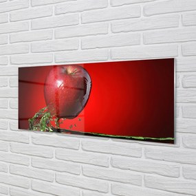 Szkło do Kuchni na Ścianę Czerwone Jabłko w Wodzie