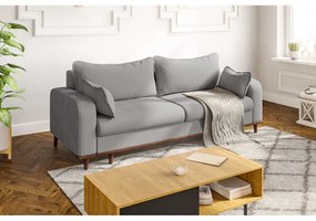 Jasnoszara sztruksowa sofa 220 cm Beata – Ropez