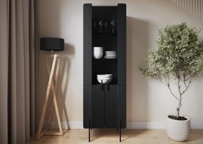 Witryna Malmi 60 cm - czarny mat / czarne nóżki